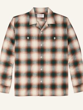 Filson Elk Heights Camp Shirt Rust Pine Grove Plaid Ombre green men's medium M